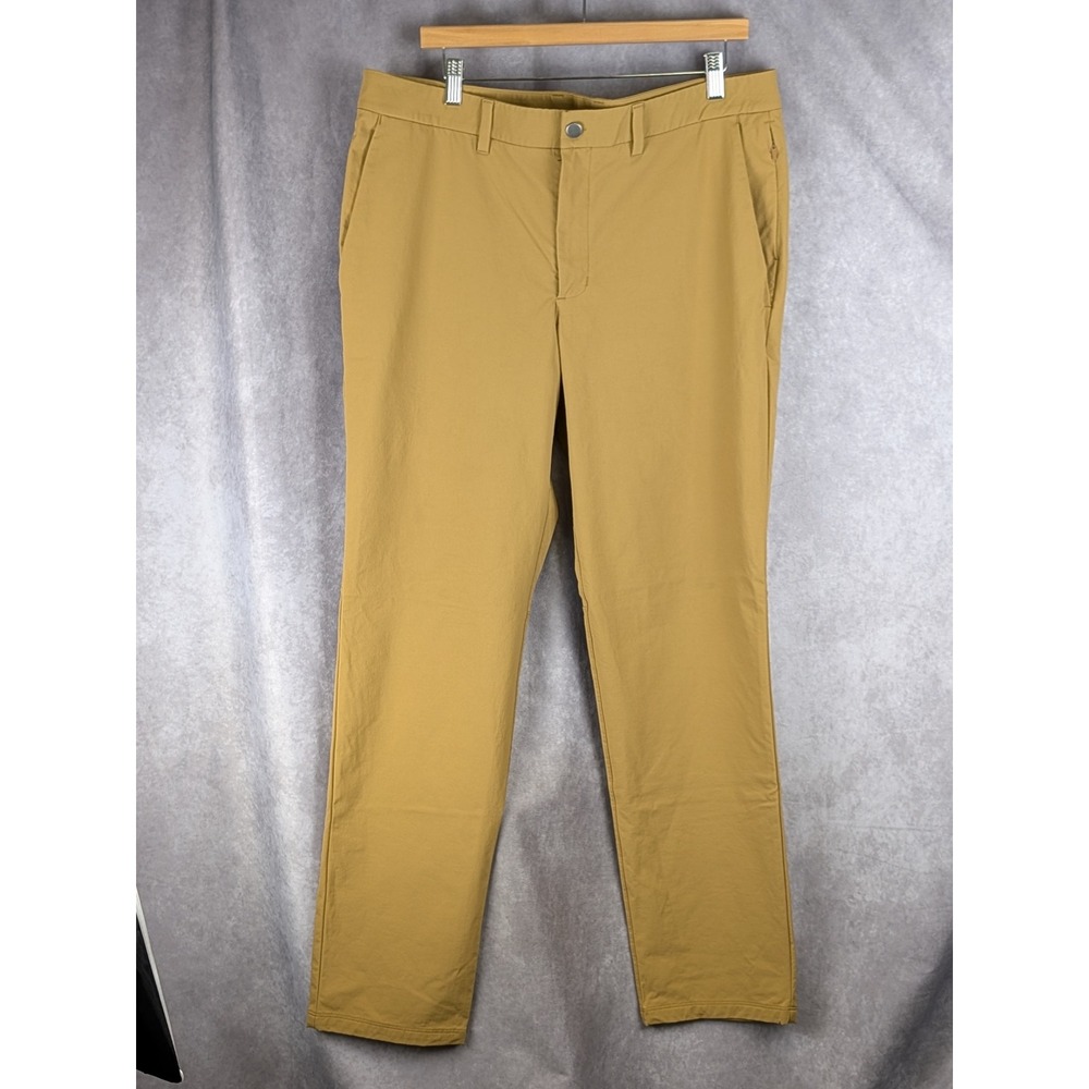 CRZ YOGA Womens Tan Khaki Stretch Golf Pants Trousers Size 36 Casual Outdoor